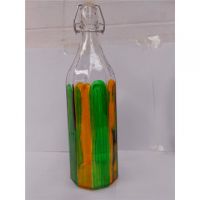 Hand-painted glass bottle