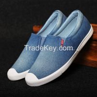 LEYO summer man shoes navy, light blue denim casual shoes classic slip-on sneaker