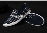 LEYO 2016 summer man shoes navy , wine checkered with pu piping casual shoes classic slip-on sneaker