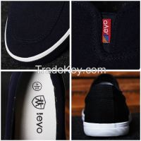 LEYO summer man shoes navy, black canvas casual shoes classic slip-on sneaker