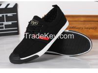 LEYO summer man shoes black or navy color block twill casual shoes fashion lace-up sneaker