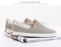 LEYO summer man shoes stripe moc casual shoes fashion slip-on sneaker