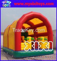 XIXI 2016 Hot sale kids inflatable playground with roof