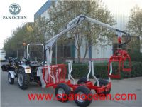 sell 3 tons log trailer with crane