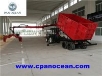 wood chip trailer with loading crane