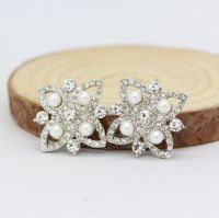 wholesale crystal pearl elegant stup earring