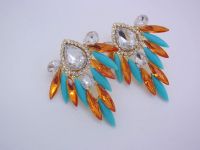 colourful sharp crystal and plastic stone stup earring