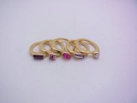 Set gold and crystal ring