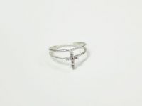 Cross and double sterling silver rings