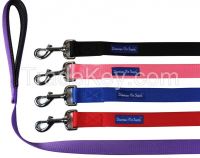 4' Dog Leash, Strong & Durable, Colors: Blue, Red, Black, Purple & Pink