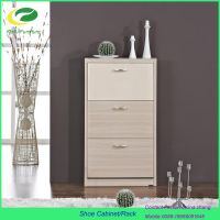 2016 modern wooden shoe cabinet with 3 drawer
