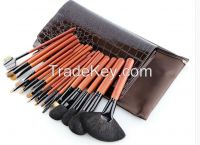 22 pcs black handle natural material cosmetic brush set powder brush foundation brush Fan brush