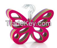 ABS Plastic flocked scarf hanger butterfly shape
