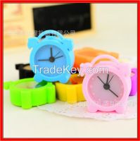 Promotion Gifts Multi-color Mini Lovely Silicone Alarm Clock, Cute mini silicone table alarm clock, silicone mini alarm clock, mini travel silicone clock, Silicone twin bell shape table alarm clock, Silicone mini digital clock kids alarm clock