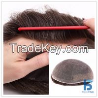 Stock human hair full lace men toupee All French Lace