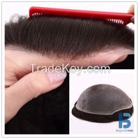 High quality stock human hair lace toupee for men and women