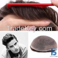 Hot Sale Indian Remy Human Hair Toupee, Full Lace Men Hair System