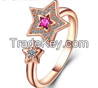 Rose gold silver ring