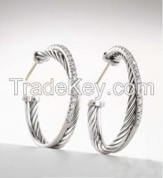 XL Pave Diamond Graphite Ice Earrings