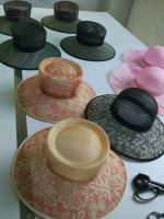 Sinamay fabric wedding hat/ church hat, sinamay hat base and felt, many colors and density