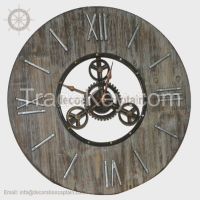 Home and Kitchen Clocks Home Decor Kitchen Dining Wall Clocks Distressed Wood Furniture Clock Antique Wooden Clock