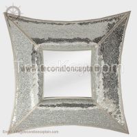 Crackled Glass Silver Mosaic Wall Mirror