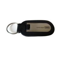 metal and leather key ring