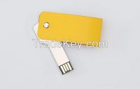 Customized logo key chain leather usb flash drive with real capacity