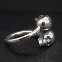 Men's Sterling Silver Skulls Wrap Ring