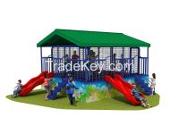 small trampoline mini trampoline for kids in house or backyard with roof and slides