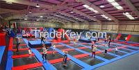 trampoline with net, trampoline park with obstacle course interesting games