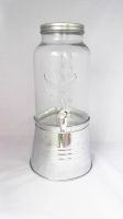 glass mason jar with ice bucket, 5L glass mason jar, 5L glass juice jar, 5L glass water jar, glass mason jar