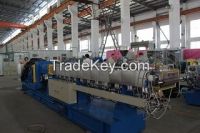 Co-rotating double screw extruder twin-screw extrusion system for granules production