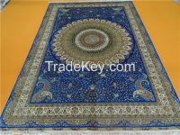 whosale handmade silk rugs blur color fresh silk carpet