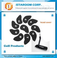 customized logo Black 10 pcs Golf Club Iron Putter Head Cover HeadCove