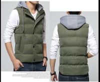 mens warm padded hooded vest