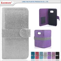 Full diamond bling leather flip wallet case cover for iphone 6 6s 7 7s plus se for samsung note s j c on 3 4 5 6 7 8 9