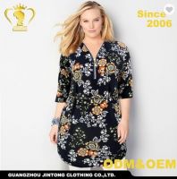 Oem service custom top new design flower xxxxl fat women clothing plus size blouse