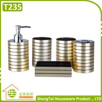 Hotel Metal Bathroom Accessory Set With Dispenser Tumbler Toothbrush Holder Soap Dish