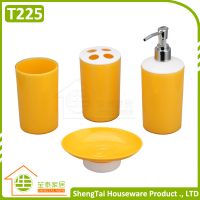 Round Hotel Bathroom Sanitary Set With Soap Dish Dispenser Tumber Toothbrush Cup