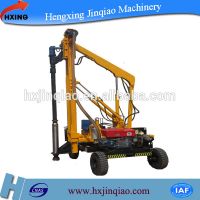 With DTH hammer pile driver for road safety barrier