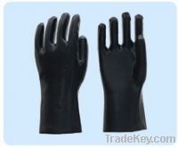 Sell Black PVC coated smooth finish gauntlet working glove