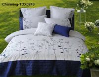 Embroidery with pleat duvet cover, duvet cover set, bedlinen, bedding set