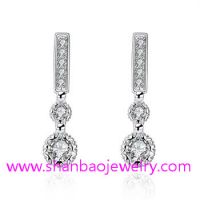 Sell Silver Plated Zircon Costume Fashion Jewelry Women Earrings