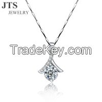18K White Gold Shinning Diamond Pendants White CZ Fashion Jewelry