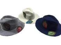 peacock knitted fedora hat