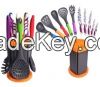 Promotional 11 pcs nylon plastic kitchenware kitchen knife utensil set