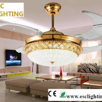 ESC/OEM/ODM 70W ceiling fan light with crystal decoration