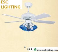 modern ceiling fan with light wihte fan colorful lightshade