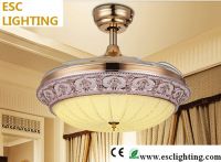 new designed Eu style gold-plating invisible blade ceiling fan light